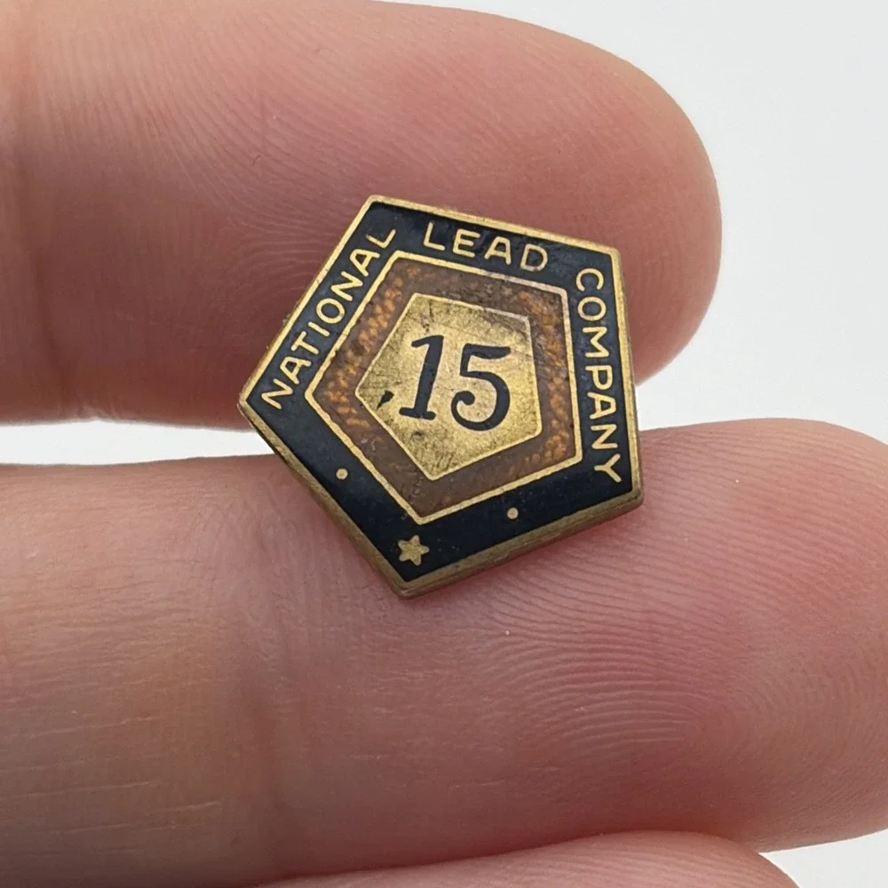 Vintage National Lead Company 15 Years Service Employee Lapel Hat Pin NO BACK